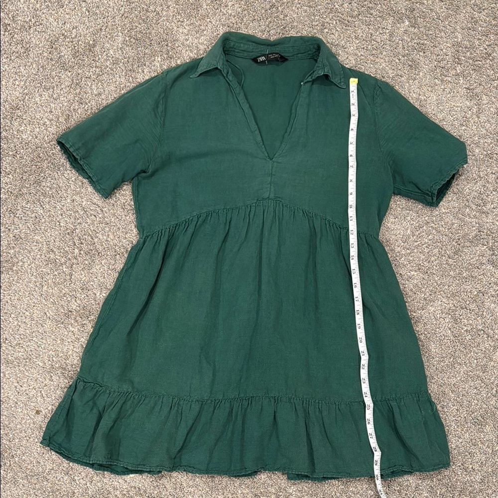 Zara Green Short Sleeve Dress